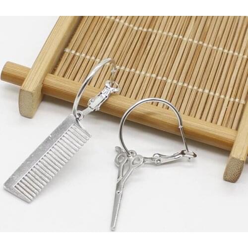 Fashion jewelry comb earrings, asymmetric earrings, scissors earrings, creative female gifts charm jewelry earrings