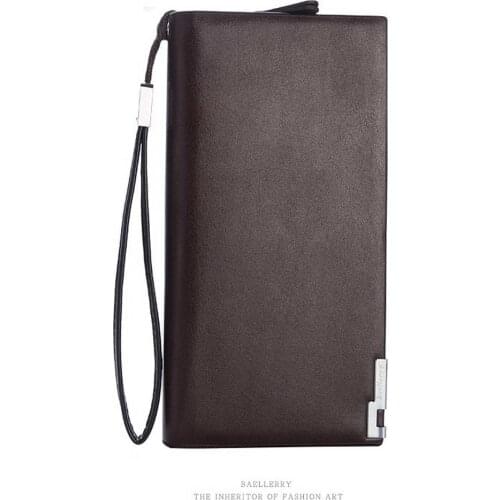 Wallet for Men Portable PU Credit Card Holder Organzier with Zippper Long Purse New