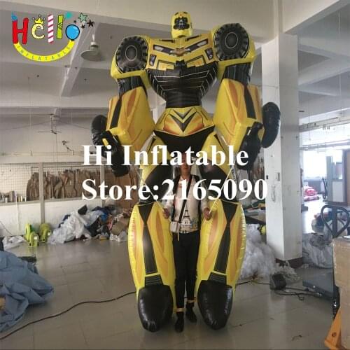 New design of Bumblebee inflatable robot cartoon puppet
