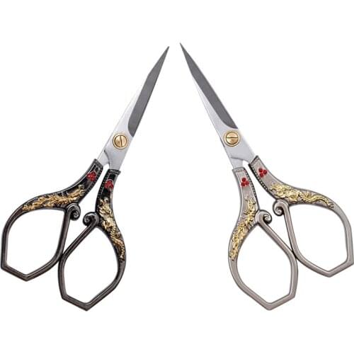 LMDZ 1Pcs Vintage Sewing Scissors Tailor Dragon Scissors Stainless Steel Thread Cutter for Fabric Craft Household Supplies