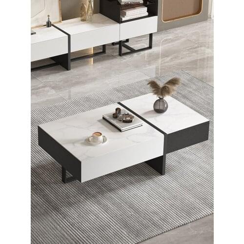 Rock tea table simple modern rectangular tea table TV cabinet combination living room size apartment luxury Nordic tea table