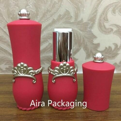 Empty Red Lipstick Bottle 12.1mm Plastic DIY Lip Balm Container Elegant Red Empty Lip Rouge Filler Beauty Tool 50pcs/lot