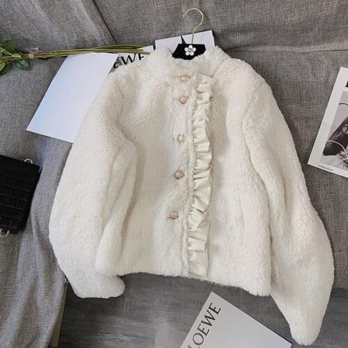 Daanni Lamb Fur Coat Womens Winter 2021 New Design Sense Small Fragrance Fur One Short Coat
