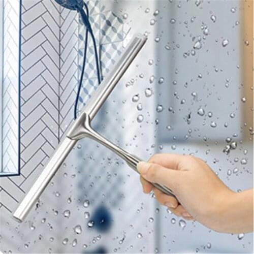 Glass Scraper Multifunctional Window Wipers Stainless Steel Windshield Squeegee Home Desktop Cleaning Brush With Hanging Hole