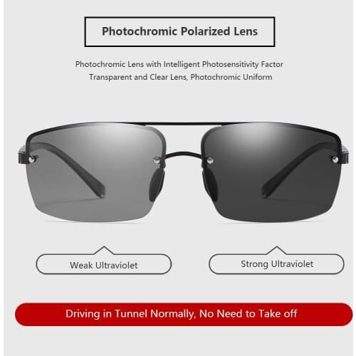 Sunglasses Men Photochromic Polarized Gradient Lens Anti-glare Driver Glasses For Men Day Night Vision Glasses Sunglasses 1912