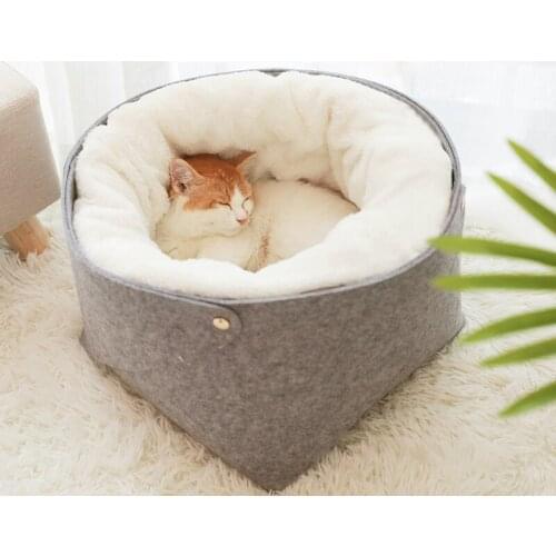 Warm Cat Bed Cat House Pet Dog House for Cat Bench for Cats Cotton Pets Products Puppy Soft Comfortable Winter Bed