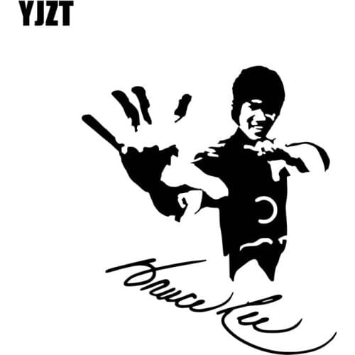 YJZT 13.2CM*15CM Vinyl Decal Bruce Lee Sport Legend Car Sticker Black/Silver C3-0048
