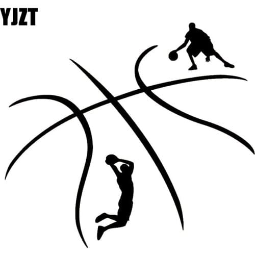 YJZT 17.3CM*15.5CM Handsome Basketball Boy Reflective Car Decorative Stickers Decals Classic Car Body Cover Scratches C31-0017