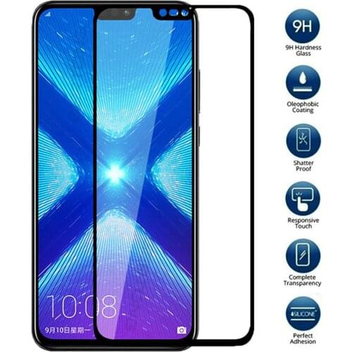 Full Cover Tempered Glass For Huawei Honor 8X 9X Pro Screen Protector Blue Black Front Film Toughened Glass For Honor 8 9 X