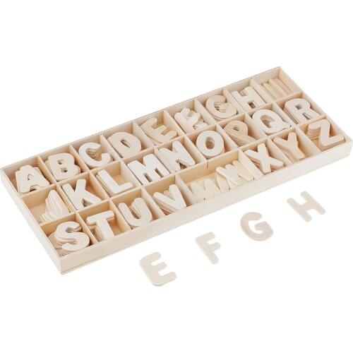 156 Pieces Craft Wood Letters, Natural Colors, Wood Alphabet, 0.91x0.67inch Letters Flatback for Scrapbooking Decoration Kids