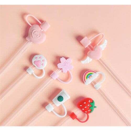 2Pcs Cloud Shape Straw Tips Cover Silicone Straw Plugs Reusable Plugs for Straw (Suitable for 6-8 mm Straws)