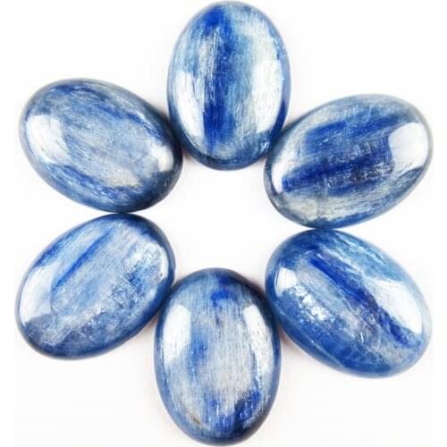 2Pcs 13x18mm A+ Natural Blue Kyanite Oval Cab Cabochon