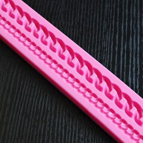 2 Thick And Thin Chains Silicone Molds Gold Chain Short Necklace Bracelet Icing Silicone Mould Baking