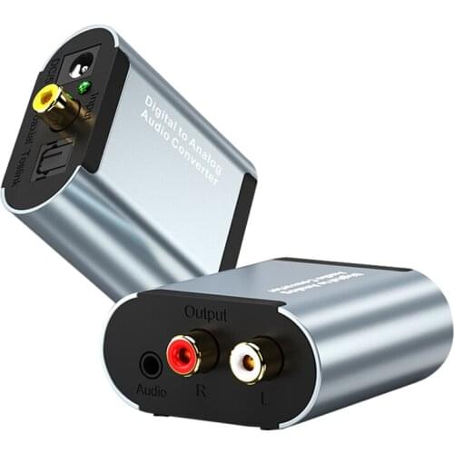3.5mm Audio Amplifier Decoder Digital To Analog Audio Converter Space Gray Coaxial Toslink Decoder RCA R/L Projector Displayer