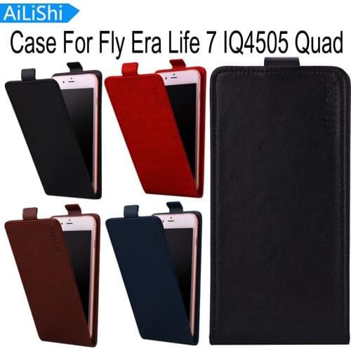 AiLiShi For Fly Era Life 7 IQ4505 Quad Case Fashion Up And Down Flip PU Leather Case Protective Cover Skin New With Card Slot