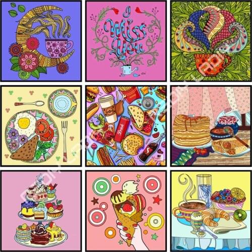 DIY Diamond Painting Still Life Foods Full Square/Round Rhinestones Mosaic Pattern Diamond Embroidery Beaded Cross Stitch Kits