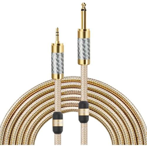 HiFi Audio Cable 1/8“ Mini Jack 3.5mm to MONO 6.35mm 1/4" TS Jack for Mobile Mixing Console PC Headphone Cable 1M 2M 3M 5M 8M