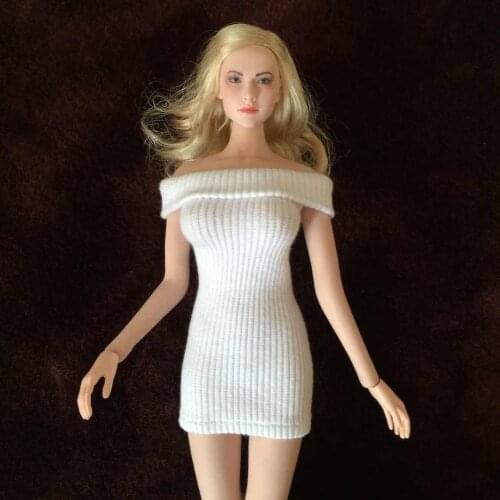 1:6 Scale White Female Knit Dress For 12" Women Action Figure Doll Toy
