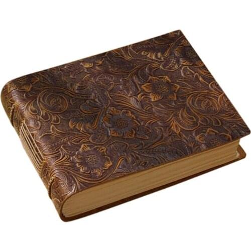 Handmade Notebook Pu Leather Cover Thick Sketchbook Retro Diary Student Gift Blank Kraft Paper Book 400 Pages