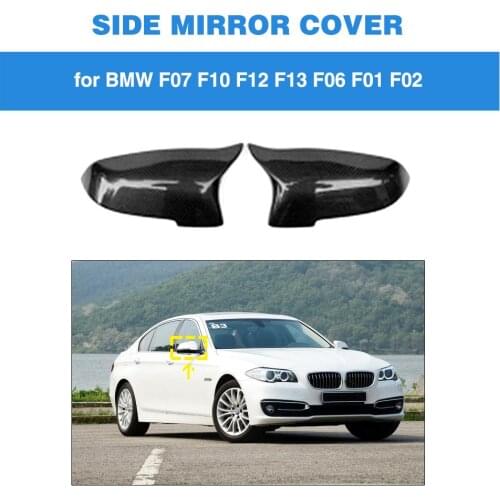 Car Rearview Mirror Covers Caps for BMW 5 Series F10 2013 - 2016 Forged Carbon Side Mirror Covers Caps Shell Case Replacement
