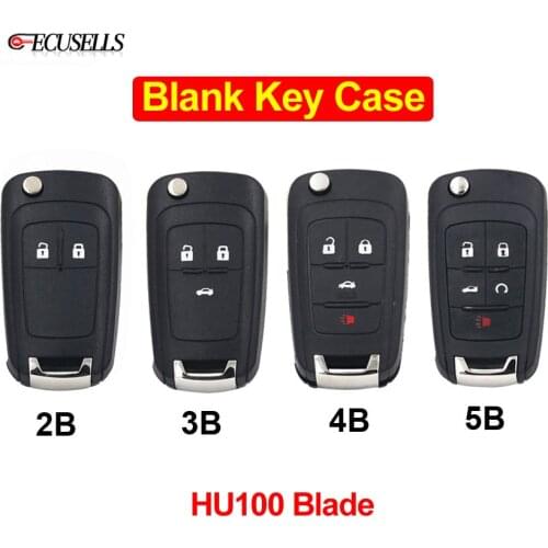 2/3/4/5 Button Folding Flip Remote Key Shell Case for Chevrolet Aveo Cruze Sonic Spark Volt Camaro Equinox Malibu HU100 Blade