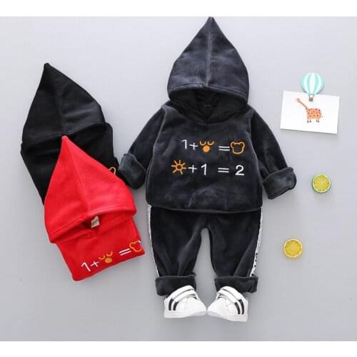 Boys Winter Clothing Stes Children Boys Girls Cartoon Thicken Hoodies Shirts+Pants Suits Toddler Brand Warm Tracksuits