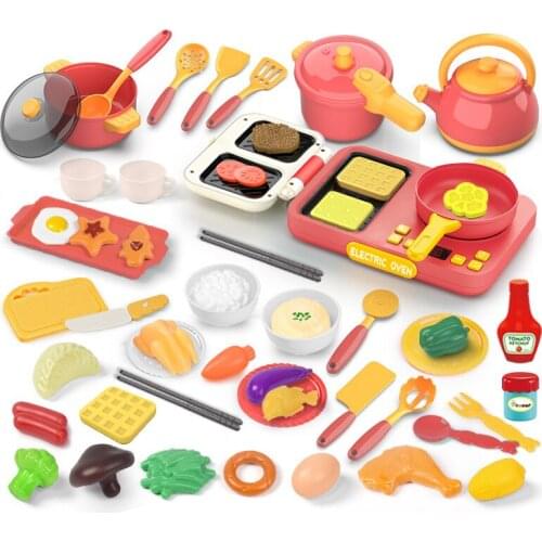 Kitchen Simulation Food Cookware Pot Pan Cooking Play Kitchen Toys Cooking Food Pretend Play Toy For Children Girl