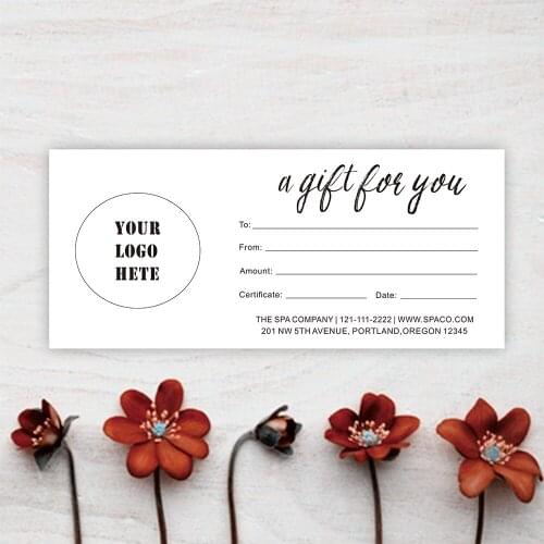 Customized Gift Card Modern Gifts Certificate Personalized Add LOGO Note Coupon Thank You Business Packing Insert Card