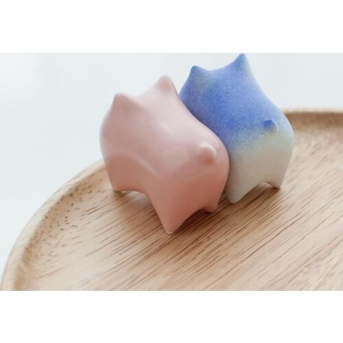 Cat Handmade Japanese Style Home Decoration Study Desk Small Ceramic Ornaments Cute Birthday Gift Lucky Gift Box small Animal