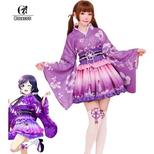 ROLECOS Love Live Cosplay Costume Kotori Minami Cosplay Kimono Tojo Nozomi Nico Costume LoveLive Festival Costume Halloween Game