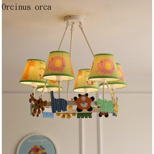 Creative cartoon Trojan horse chandelier childrens room boys and girls bedroom modern protective eye LED Chandelier
