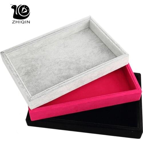 Jewelry Storage Tray Velvet Earrings Ring Necklace Pendant Bracelet Organizer Holder Box Jewelry Display Storage Trays 23x14.5cm