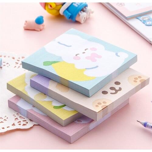 80 Sheets Solid Color Memo Pad Stickers Self-adhesive Sticky Message Notice Notepad School Office Stationery Supplies