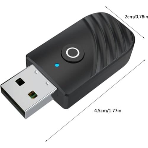 R58A Mini Transmitter and Receiver Wireless USB Micro Adapter Bluetooth 5.0 3 in 1 AUX Stereo Adapter for TV PC Car
