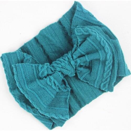 Newborn Kids Mini 10x6cm Cable Knit Wide Nylon Headbands,Knotted Hair Bow Nylon Baby Turban Head wraps,Girls Headdress 50PC/lot