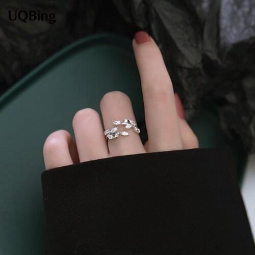 Fashion AAA CZ Zircon Luxury Leaves Shape Rings For Women/Female 925 Sterling Silver Jewelry Gifts