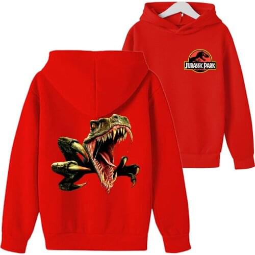 2021 Fashion Printed Boy Girl Anime Hoodies Jurassic Park Children Casual Pullover Cool Tops Kids Jacket Harajuku Sweatshirts