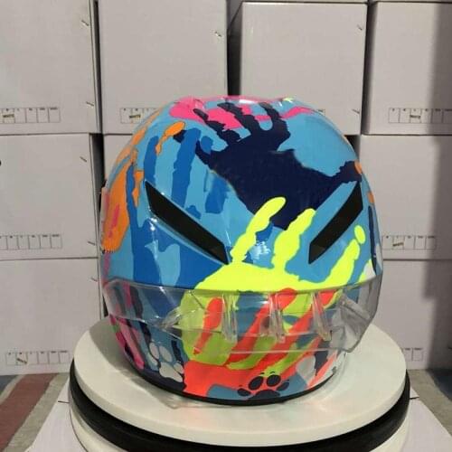 Summer Season Safety Racing Helmet With Big Spoiler Full Face Motorcycle Misano Hand Design Helmet Casque Modulaire Capacete