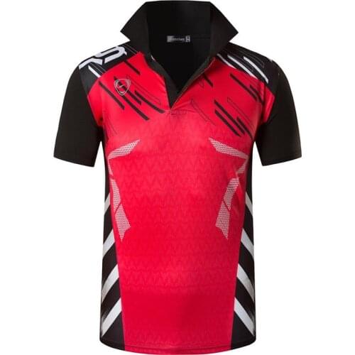 Jeansian Mens Sport Tee Polo Shirts POLOS Poloshirts Golf Tennis Badminton Dry Fit Short Sleeve LSL293 Red