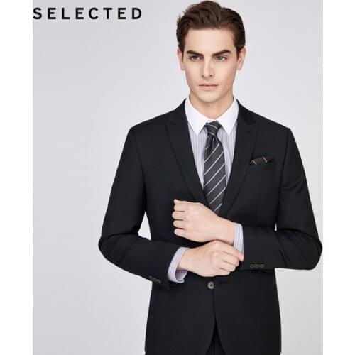 SELECTED Mens Slim Regular Fit Black Jacket Business Blazer SIG|42015X513