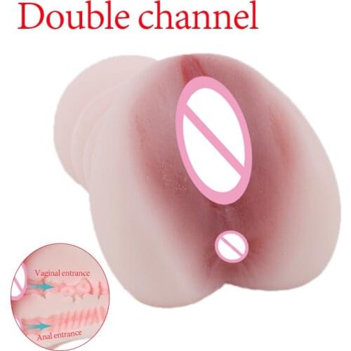 Male Masturbator Sex Dolls Artificial Realistic Silicone Anal Vagina For Toys Buttocks Pocket Pussy Tools Man Soft Deep Sexshop