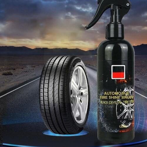 120ML New Tire Shine Tyre Gloss Spray Tire Glazing Polish Protective Tire Coating Tyre Car Wax Keep Tires Black Rubber Auto V2N6