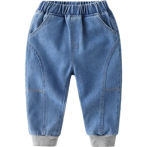 New 2021 Kids Fashion Solid Jeans Long Trousers Pants Boys Classic Sports Denim Pants Baby Jeans Spring Autumn Casual Clothing