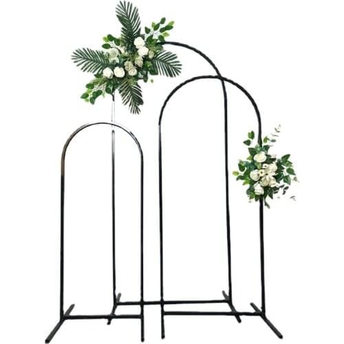 New Wedding Props Black Arch Arch Stage Background Welcome Ornament Decoration Wedding Iron Flower Stand