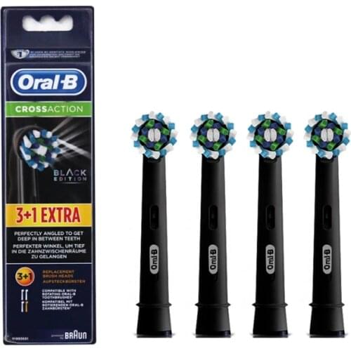 New Original Oral-B EB50 Cross Action Electric Teethbrush Replacement Brush Heads for Adult Rotation Type Tooth Brush Black 4PCS