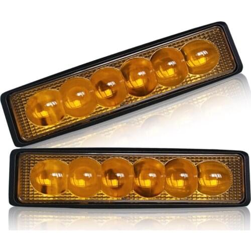 New vehicle refitted with highlight 18W working lamp 6LED engineering roof rectangular strip lamp yellow light