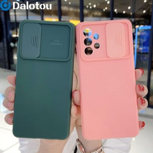 Camera Lens Protection Case For Samsung Galaxy S21 S20 FE Plus A52 A72 A32 A21S A51 A71 Note 20 Ultra Slider Soft Silicone Cover
