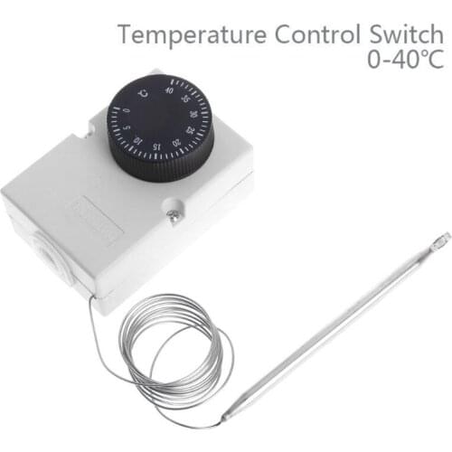 AC220V 0-40℃ Temperature Switch Capillary Thermostat Controller w waterproof box Au11 21 Dropshipping