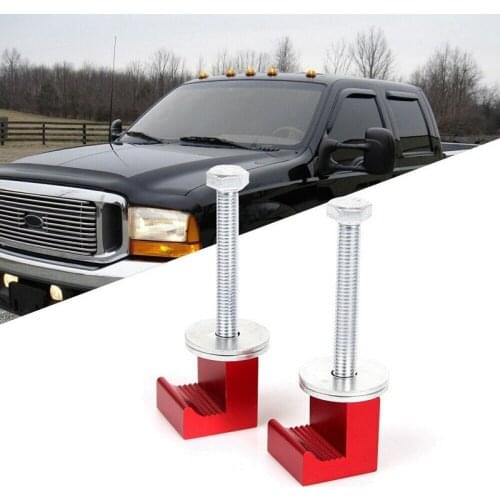 Premium Tool Box Tie Downs Aluminum J Hook Crossover Toolbox Pickup Truck Universal Fit (2 PCS, Red)