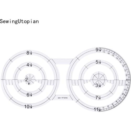 Transparent Quilting Sewing Patchwork Ruler Measuring Double Round Acrylic Patchwork Tool DIY Manual Drawing Rulers